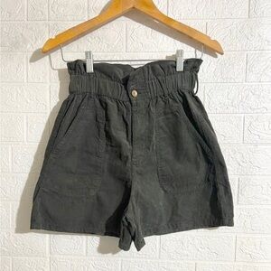 Zara Dark Green Corduroy Paperbag Shorts Size 6